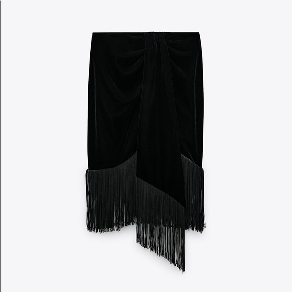 Zara velvet fringe skirt - Picture 4 of 7